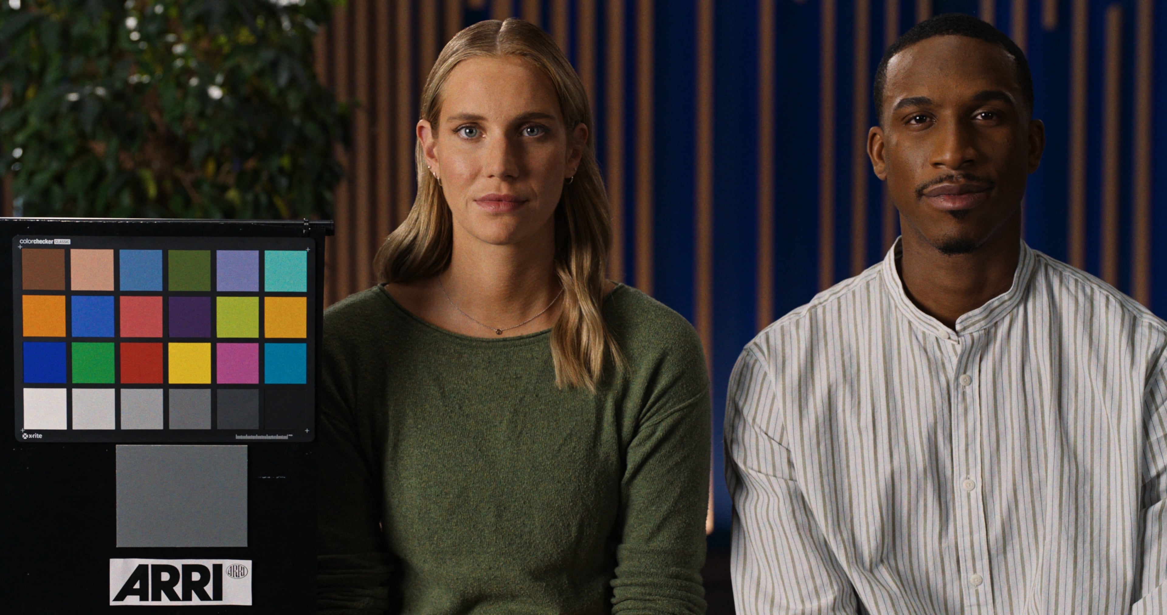 The same color-checker frame through Latent's Default look