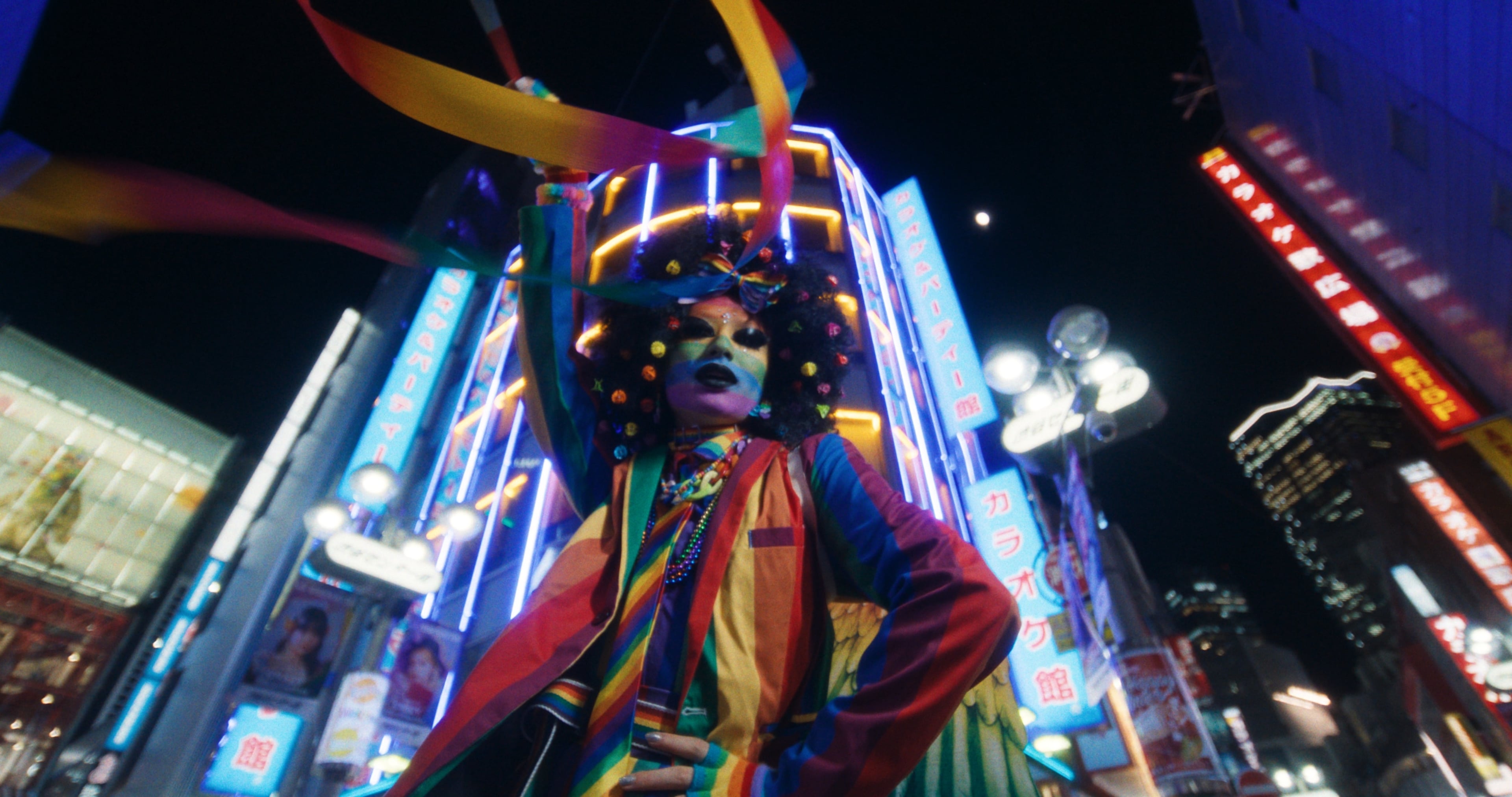 The same Tokyo neon frame through Latent's Default look